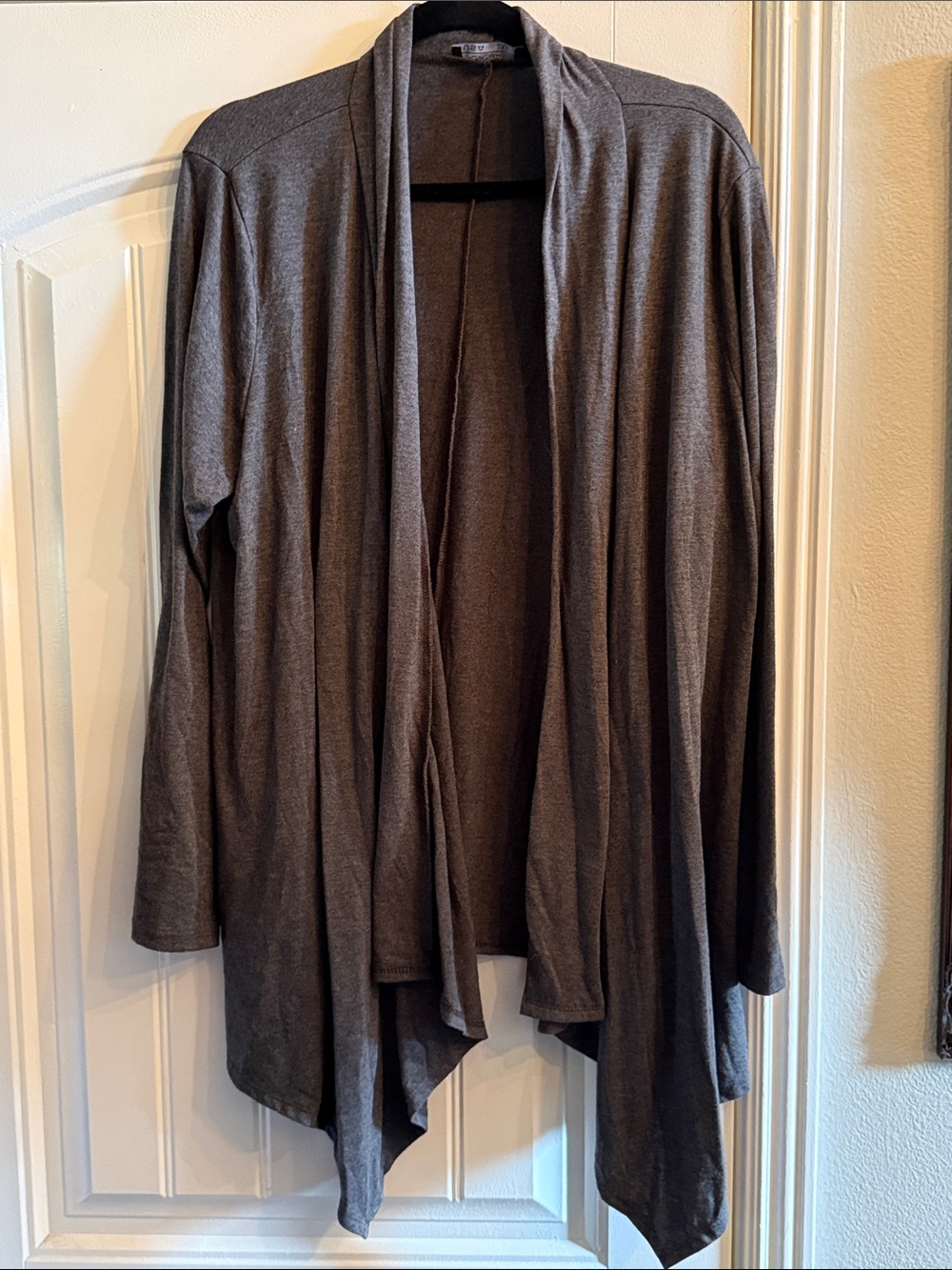 Gray Open-Front Women's Cardigan Sweater